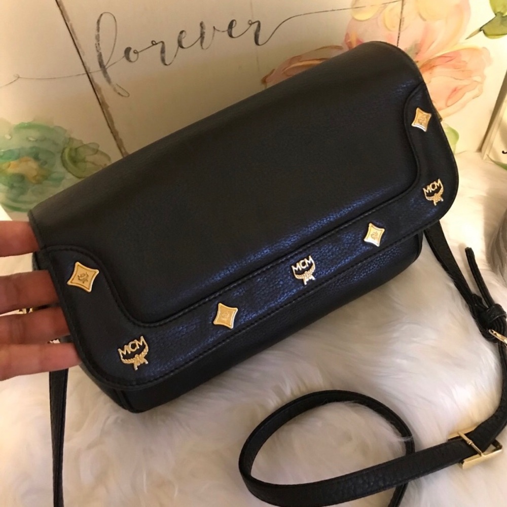 Authentic black vintage MCM crossbody